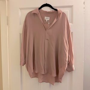 Soft pink popover blouse